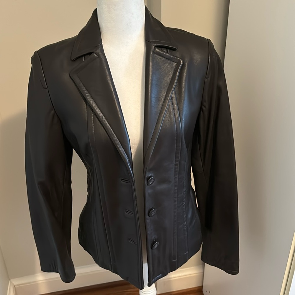 Like new Brown Leather blazer by Jones New York
